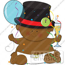 Clip Art Graphic Of An African American New Years Baby 41635 By Maria Bell Royalty Free Stock Cliparts