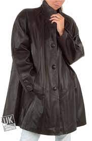 Women S Leather Swing Coat Plus Size Black Or Brown Delia Swing Coats Leather Women Coat