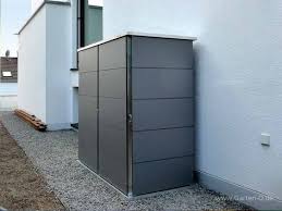 Wetterfester Gartenschrank Modern Anthrazit Mit Seitlichem Zugriff Zur Optimalen Raumausnutzung Gartenschrank