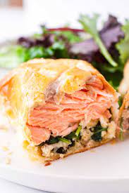 Salmon Wellington With Puff Pastry Salmon En Croute Cooking For My Soul