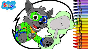 Everest paw patrol mighty pups colouring page. Silly Drawing And Coloring Mighty Pups Paw Patrol Learn How To Draw And Color Rocky Youtube