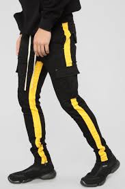 Black And Yellow Cargo Pants Travis Cargo Pants Black Yellow Streetwear Men Outfits Mens Fashion Jeans Mens Outfits