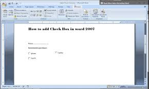 Creating forms with microsoft word is easy, but the challenge comes in when you decide to create fillable forms with options that you can send to people and have them fill out digitally. How To Add Check Box At Word 2007 Youtube