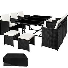 Tectake Ensemble Salon De Jardin En Resine Tressee Poly Rotin Table Set 1 Table 6 Chaises Salon De Jardin Ensemble Salon De Jardin Meubles De Jardin En Rotin