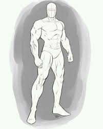 This time try to keep your lines clean as you use the under drawing as a guide. Full Body Muscular Body Drawing