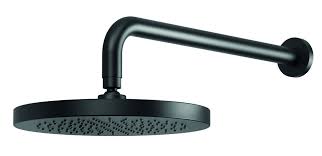 Vivid 230mm Round Shower Head On 400mm Wall Arm Matte Black Abl Tile Shower Heads Black Shower Matte Black