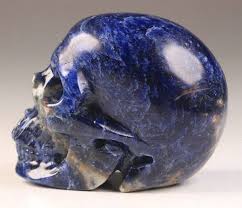 Dumortierite Skull 2 Inch 82g Realistic Carved Stone Dark Blue Crystal Healing Meditation Intuition Scrying Gemstone Orange W Skull Carving Stone Carving Skull