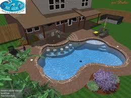 Arkistovideomateriaali, jonka nopeus on 25fps. Swimming Pool With Swim Up Bar Tanning Ledge Flagstone Wet Bar Stools Backyard Pool Pool Landscaping Swimming Pool Designs