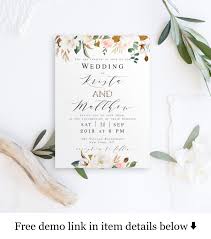 Southern Wedding Invitation Template Calligraphy Instant Download Self Editing Te Southern Wedding Invitations Wedding Invitation Templates Invitation Template