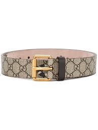 Gucci belts are measured from the end of the buckle to the center hole. Gucci Gg Supreme Belt With Kingsnake Print Neutrals In Nude Neutrals Modesens