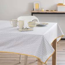 Nappe Enduite En Coton Grise Jaune 140 X 300 Cm Portimao Gris Jaune Nappe Mobilier De Salon