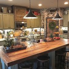Love This Look For The Kitchen Just Not The Size Too Small For My Huge Family Who Loves To Rustic Farmhouse Kitchen Farmhouse Kitchen Cabinets Rustic Kitchen