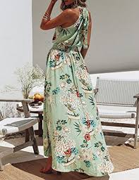 I bestseller online di abito lungo floreale. Donne Elegante Abito Da Cerimonia Sera Lungo Schienale Fascia Vestito Senza Maniche Estivo Casual Floreale Fiori Fantasia Dress Xl 458 Verde Chiaro
