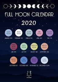 Full Moon Calendar 2020 In 2020 Moon Calendar Full Moon New Moon Rituals