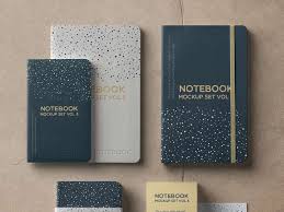 Free flower decoration with notebook mockup psd template: Notebook Set Free Psd Mockup Designermill