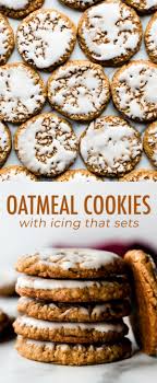 These Classic Iced Oatmeal Cookies Are Old Fashioned Style With Soft Centers Crisp Chewy Edg Oatmeal Cookies Chewy Iced Oatmeal Cookies Oatmeal Cookie Recipes