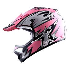 Wow Youth Kids Motocross Bmx Mx Atv Dirt Bike Helmet Star Matt Pink