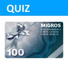 CONCOURS "QUIZ" MIGROS MAGAZINE Gagnez 2 cartes cadeaux Migros d'une valeur  de CHF 100 chacune - RADIN.ch échantillon concours gratuit suisse bons plans