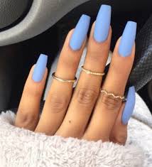 Light Blue Matte Nails Ballerina Shaped Nail Designs Best Acrylic Nails Gorgeous Nails