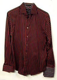 Black And Red Dress Shirt Mens Express Modern Fit Mens Black Red Striped Cotton Long Sleeve Button Down Shirt M Black And Red Red Stripes Cotton Blends Dress