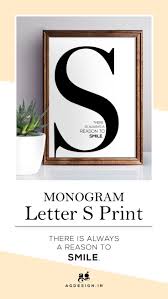 Letter S Wall Art Set Of 2 Monogram S Printable Poster Etsy Lettering Posters Printable Monogram Printable