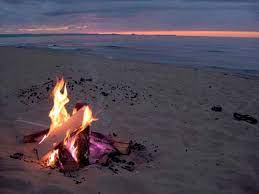 Aquamarine And Amber Fire And Sea Beach Fire Beach Bonfire Beach