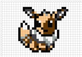 Il ressemble à un petit renard à grandes oreilles avec de grands yeux bien ronds. Evoli Pokemon Pixel Art