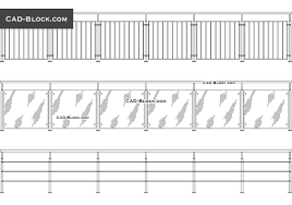 Free drawings fences and gates. Modern Railing Autocad Blocks In Elevation