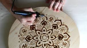 Diy Stool With Wood Burned Design Remodelaholic Diy Stool Wood Burning Tool Wood Carving Designs