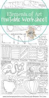 Element Of Art Line Worksheet Visual Art Classroom Activity Elements Of Art Line Elements Of Art Art Worksheets