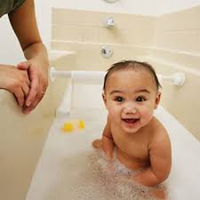 Use a small baby bath with water close to body temperature. Bathing Montessori Moms