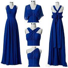 It may be a lace or plain dress, an embroidered or beaded one, or both, with different types or necklines. Long Chiffon Convertible Bridesmaid Dress Lace Up 2020 Royal Blue Wedding Guest Dresses 100 Real Pictures From Evenwedding 48 7 Dhgate Com