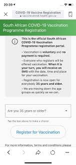 Government has launched the platform that will eventually allow everyone in south africa to register for a vaccine. South African Government Let S Do This 35 To 49 Years Cohort The Covid19sa Vaccinate Registration System Is Now Open Register On Vaccine Enroll Health Gov Za To Get Vaccinated Vaccinatetosavesouthafrica Facebook
