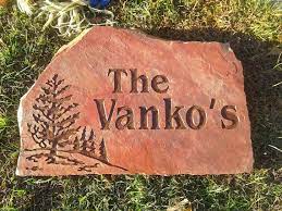 Engraved Garden Stones Stone Engravingfamily Stoneaddress Etsy Stone Engraving Custom Engraved Stone Address Stone