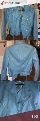 Zara Blue Leather Jacket In 2020 Blue Leather Jacket Zara Leather Jacket Zara