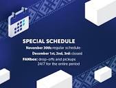 Special work schedule November 30th – December 3rd, 2023 - FAN Courier