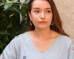 14K Solid Gold Rectangle Earring Gold Latch Back Hoop Earrings Chunky  Statement Link Hoop Earrings