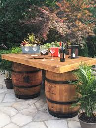 Skirted Table Top For 2 Barrels Wine Barrel Decor Barrel Decor Wine Barrel Table