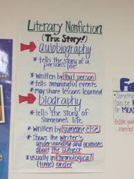 Literary Nonfiction Anchor Chart Picture Only Nonfiction Anchor Chart Literary Nonfiction Autobiography Anchor Chart