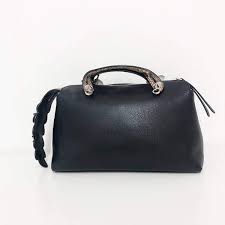 Fendi Small By The Way Boston Bag With Python Handle