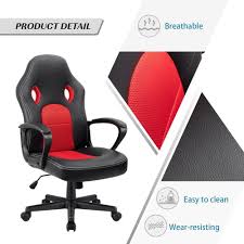 ergonomic leather desk gaming chair with headrest and lumbar support viral gads leather desk gaming chair racing chair