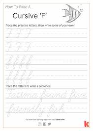 Live worksheets > english > english as a second language (esl) > sentence structure. Cursive F Worksheet By Kidadl