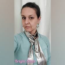 Buy Metallic Silver Scarf, Silver Skinny Scarf, Silver Print Shimmering  Lurex Scarf, Scarf Headband, Women's Skinny Scarf, Necktie, Headband Online  in India