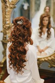 Half Up Half Down Wedding Hair Bridal Hairstyle For Long Hair Curled Hair With Wedding Hairstyles For Long Hair Curled Wedding Hair Long Hair Wedding Styles