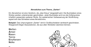 Wie kann ich diese akrostichon vorlage verwenden? Wortfindungsubung Zum Garten Akrostichon Schreiben Akrostichon Wort Schreiben