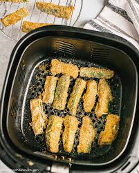 Prep your veggies by chopping them to the size you want (remember: Air Fryer Zucchini Fries Keto Vegan Paleo Shuangy S Kitchen