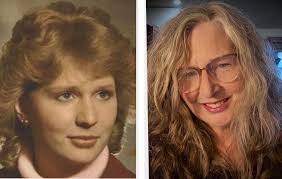 Senior year portrait 1981 and current day. So glad to be Gen Jones!
