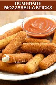 Breaded Mozzarella Sticks With Marinara Sauce Recipe Cheese Sticks Recipe Homemade Mozzarella Sticks Mozzarella Sticks