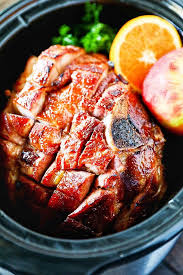 Crockpot Ham With Maple Brown Sugar Glaze Recipe Crockpot Ham Slow Cooker Ham Brown Sugar Recipes