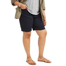 terra sky womens plus size elastic waistband 2 pocket